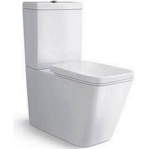 Squared Ceramic Dual Flush Toilet Suite in WhiteSquared Ceramic Dual Flush Toilet Suite in White