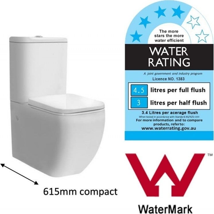Compact Ceramic Dual Flush Toilet Suite in WhiteCompact Ceramic Dual Flush Toilet Suite in White