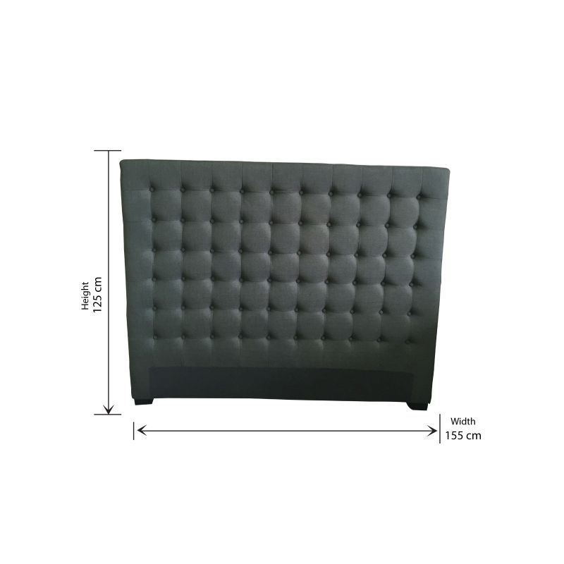 Queen Size Quilted Bed Head in Charcoal Fabric Buy Queen Size Headboard