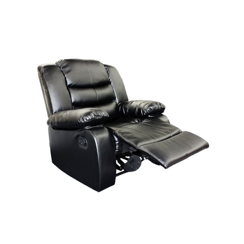 Black Bonded Leather Spring Reclining Chair LoungeBlack Bonded Leather Spring Reclining Chair Lounge