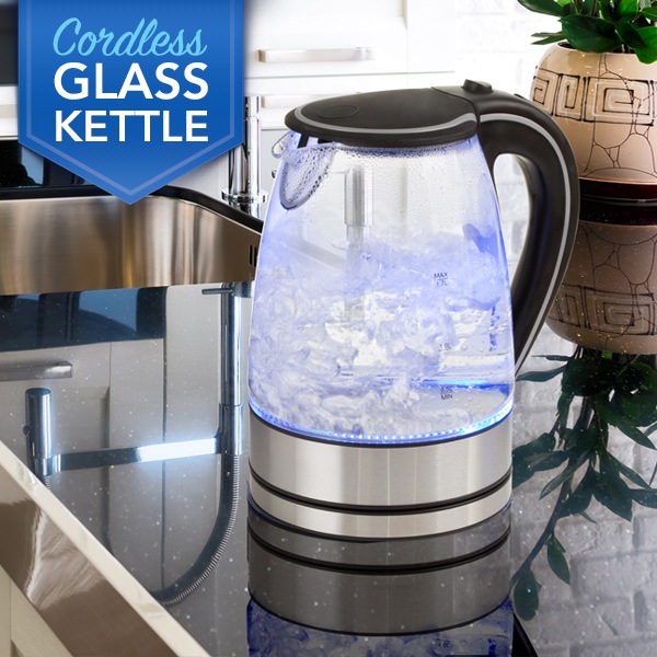 Pursonic 1.7L Cordless Glass Kettle with Blue LED Buy Electric Kettles