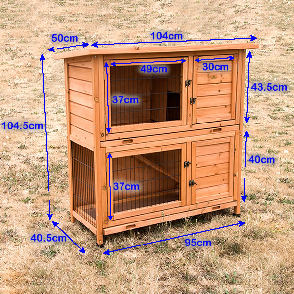 Double Storey Rabbit Hutch w/ Pull Out Base Tray Buy Rabbit Hutches