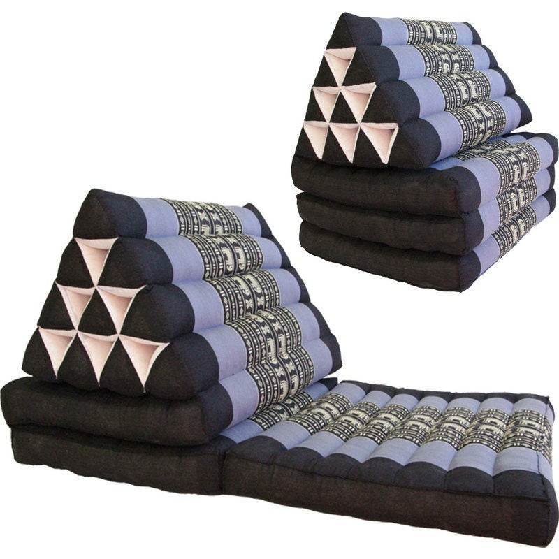 Thai 3 Fold Triangle Pillow Cushion in Blue 160cmThai 3 Fold Triangle Pillow Cushion in Blue 160cm