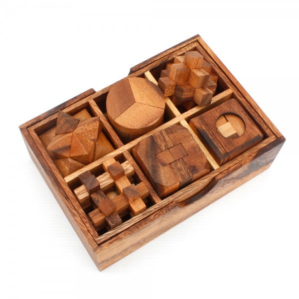 6 Wooden Brainteaser Puzzles in Deluxe Box Set 26 Wooden Brainteaser Puzzles in Deluxe Box Set 2
