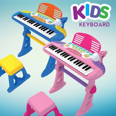 Kids Electronic Keyboard with Microphone & StoolKids Electronic Keyboard with Microphone & Stool