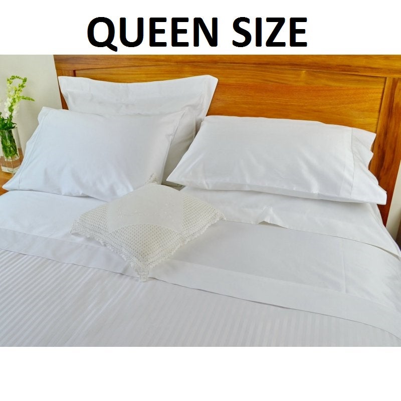 1250 TC White Queen Bed Sheet Sets with Pure Cotton1250 TC White Queen Bed Sheet Sets with Pure Cotton