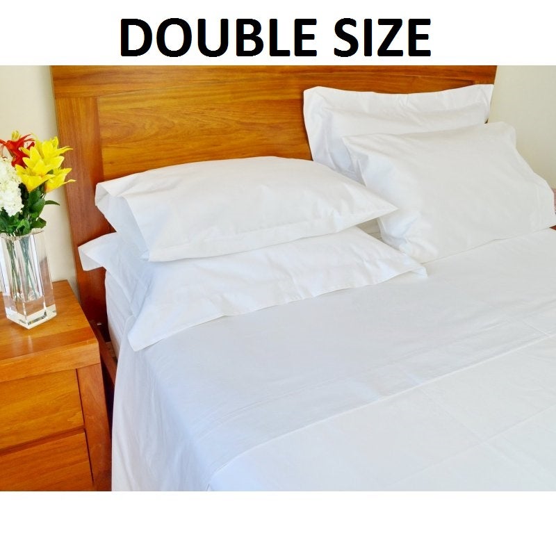 1500 TC White Double Bed Sheet Sets w/ Pure Cotton1500 TC White Double Bed Sheet Sets w/ Pure Cotton