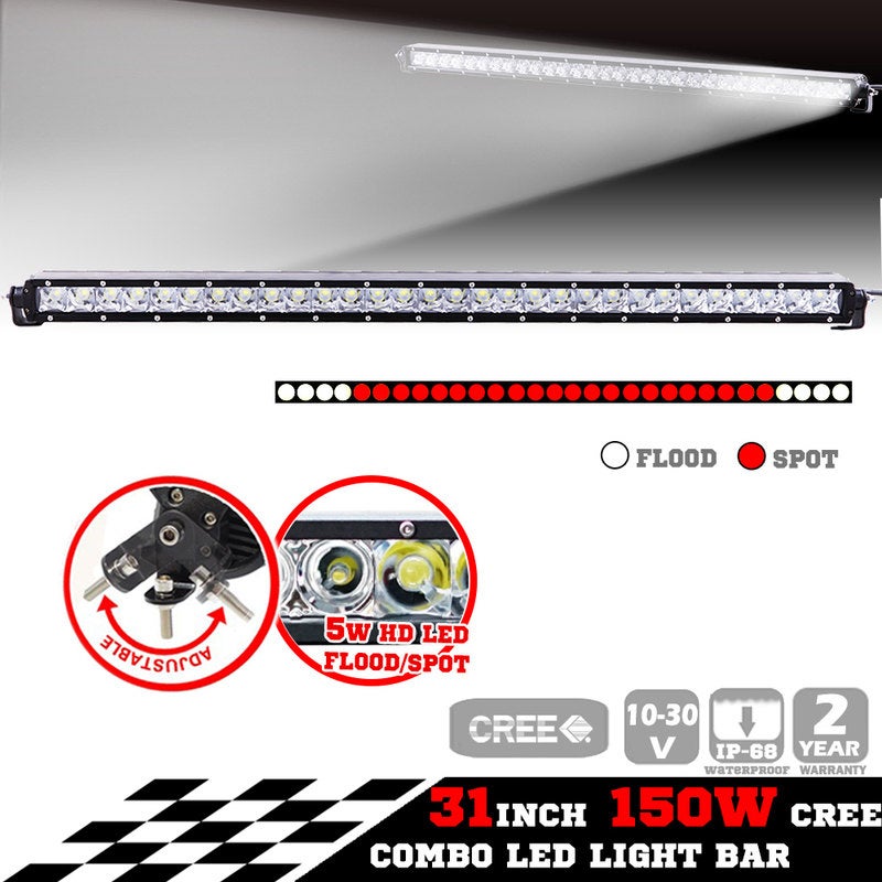 Cree Slim LED Flood & Spot Beam Light Bar 31in 150WCree Slim LED Flood & Spot Beam Light Bar 31in 150W