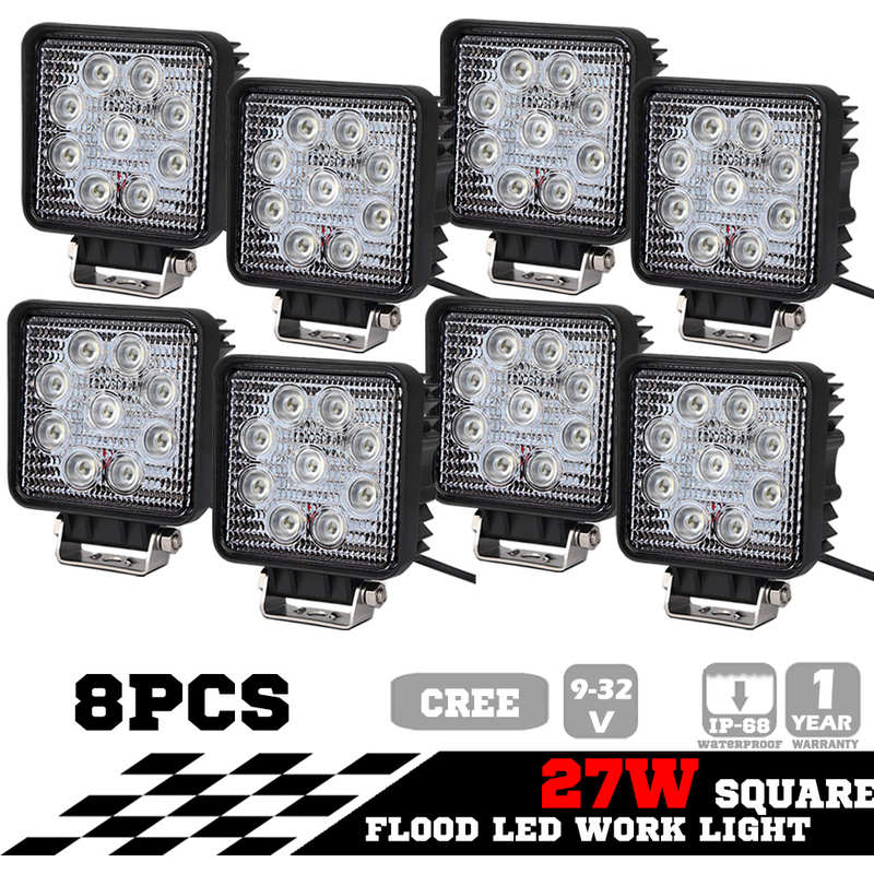 8x Cree LED Flood Beam Driving Lights 4.5in 27w8x Cree LED Flood Beam Driving Lights 4.5in 27w