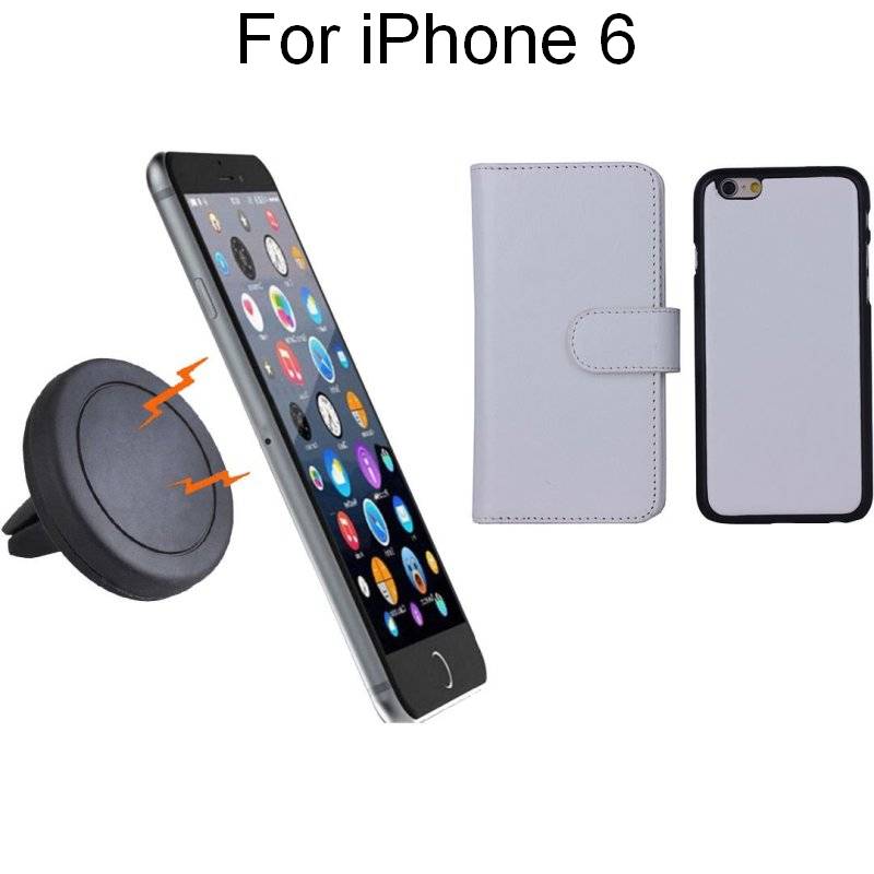 iPhone 6 White Magnetic Case w/ Car Air Vent HolderiPhone 6 White Magnetic Case w/ Car Air Vent Holder