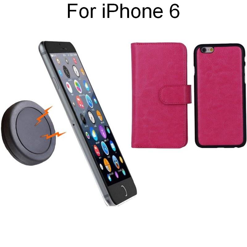 iPhone 6 Pink Magnetic Wallet Case w/ Phone HolderiPhone 6 Pink Magnetic Wallet Case w/ Phone Holder