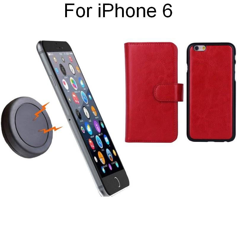 iPhone 6 Red Magnetic Wallet Case w/ Phone HolderiPhone 6 Red Magnetic Wallet Case w/ Phone Holder