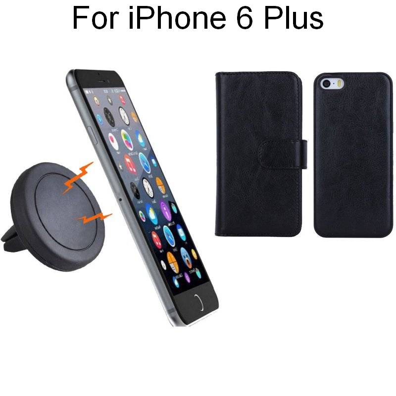 iPhone 6+ Black Magnetic Case w Car Air Vent HolderiPhone 6+ Black Magnetic Case w Car Air Vent Holder