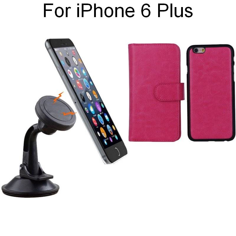 iPhone 6+ Pink Magnetic Case w/ Suction Car HolderiPhone 6+ Pink Magnetic Case w/ Suction Car Holder