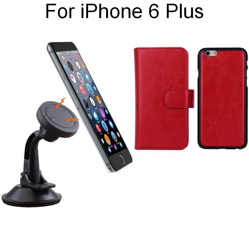 iPhone 6+ Red Magnetic Case w/ Suction Car HolderiPhone 6+ Red Magnetic Case w/ Suction Car Holder