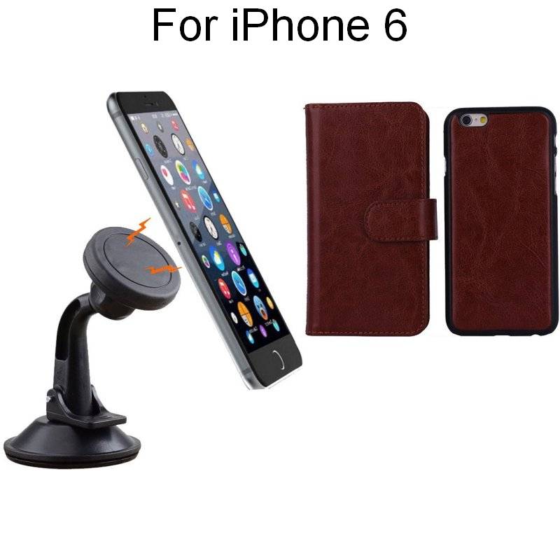 iPhone 6 Brown Magnetic Case w/ Suction Car HolderiPhone 6 Brown Magnetic Case w/ Suction Car Holder