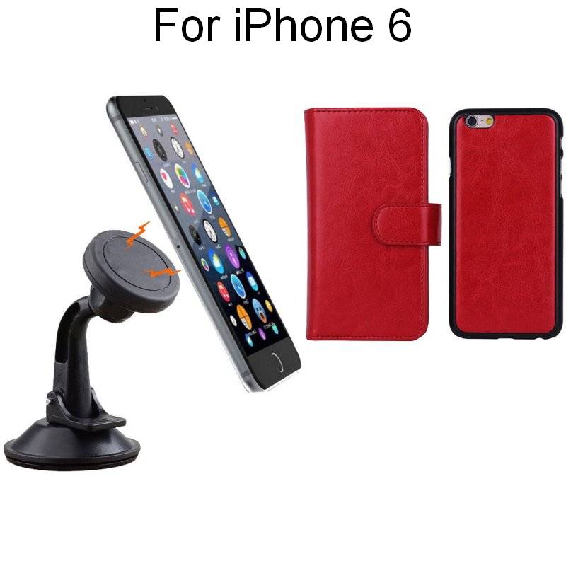 iPhone 6 Red Magnetic Case w/ Suction Car HolderiPhone 6 Red Magnetic Case w/ Suction Car Holder