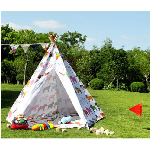 Kid's Canvas Teepee Indoor/Outdoor Play TentKid's Canvas Teepee Indoor/Outdoor Play Tent