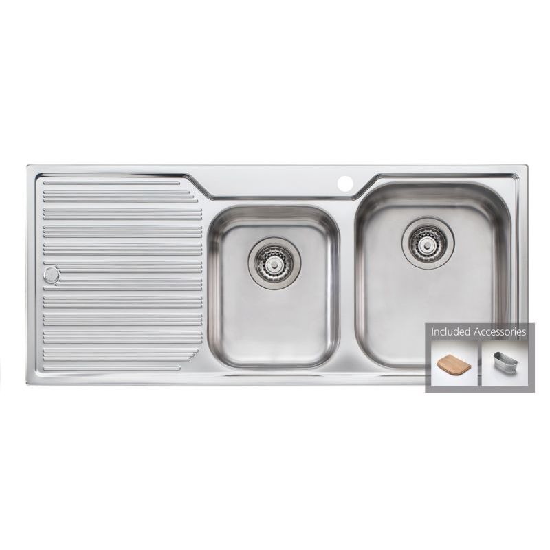 Oliveri Diaz Right Hand 1 & 3/4 Bowl Sink DZ112 Buy Kitchen Sinks