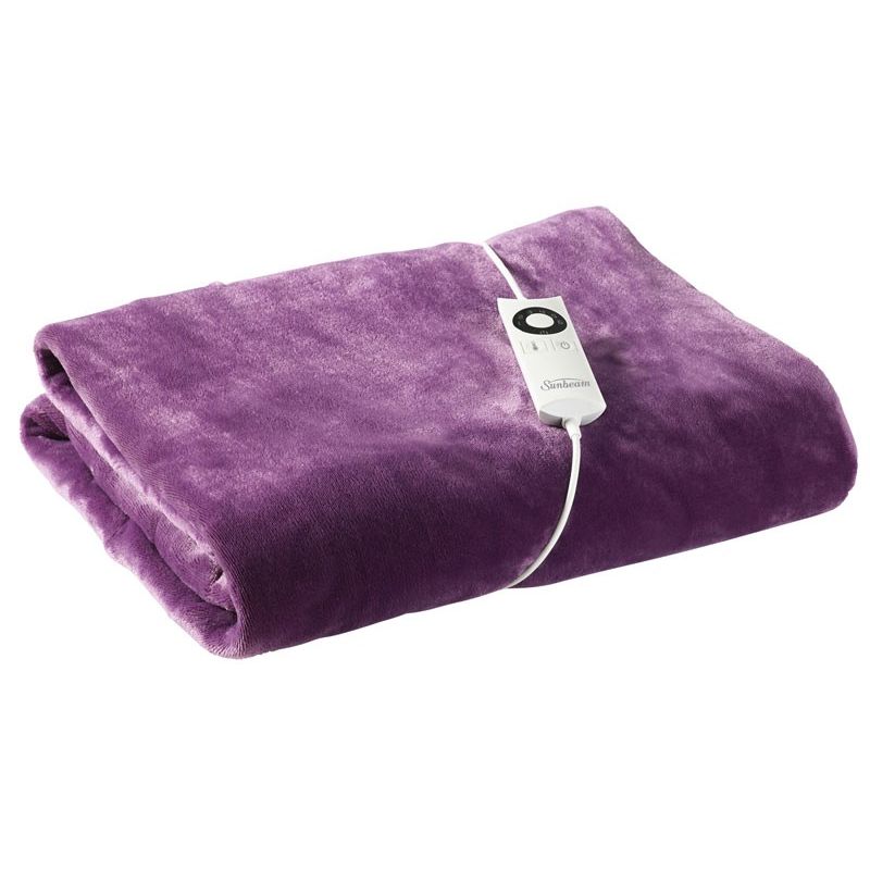 Sunbeam Electric Heated Fleece Warming Throw Blanket ...