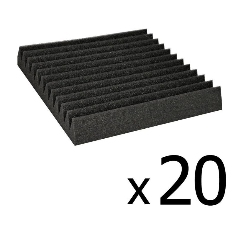 20x Studio Wedge Acoustic Foam 30x30cm (Black)20x Studio Wedge Acoustic Foam 30x30cm (Black)