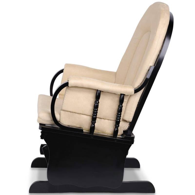 Breastfeeding Rocking Glider Chair w/ Ottoman Black Buy Nursing Chairs