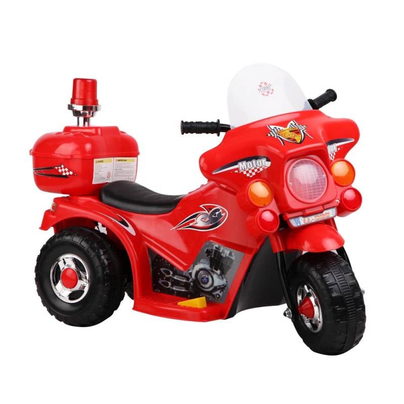 Kids Red Ride On Motorbike with Triple Wheel DesignKids Red Ride On Motorbike with Triple Wheel Design