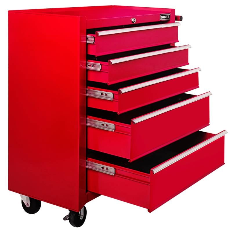 5 Drawer Roller Toolbox Storage Cabinet in Red5 Drawer Roller Toolbox Storage Cabinet in Red