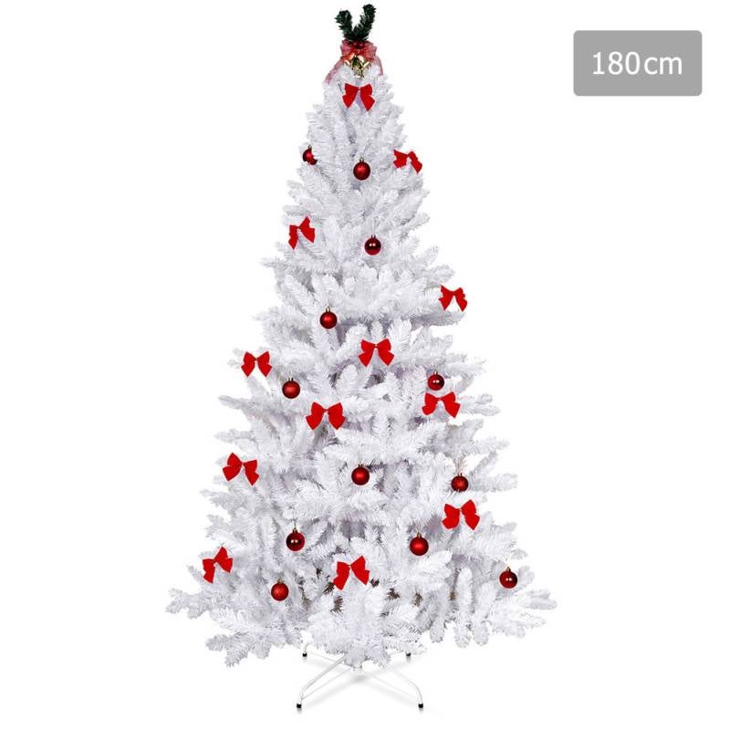 Christmas Tree with Decorations in White PVC - 1.8mChristmas Tree with Decorations in White PVC - 1.8m