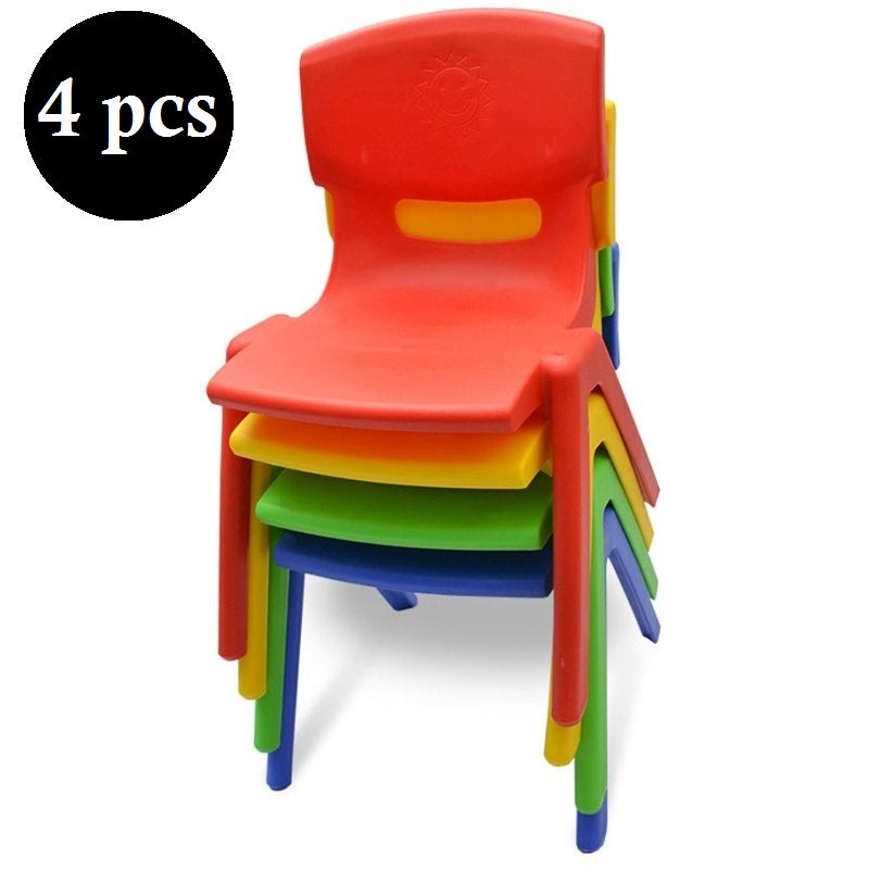 Set of 4 Kid's Chairs in Red, Yellow, Green & BlueSet of 4 Kid's Chairs in Red, Yellow, Green & Blue