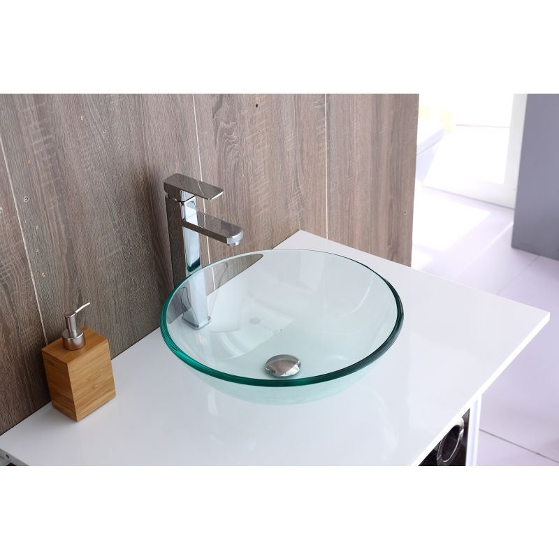 Modern Round Glass Counter Top Bathroom Basin SinkModern Round Glass Counter Top Bathroom Basin Sink