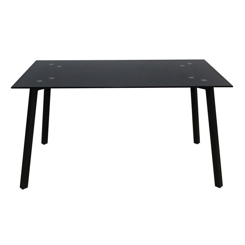 Tempered Glass Dining Table Six Seater in Black Buy Dining Tables