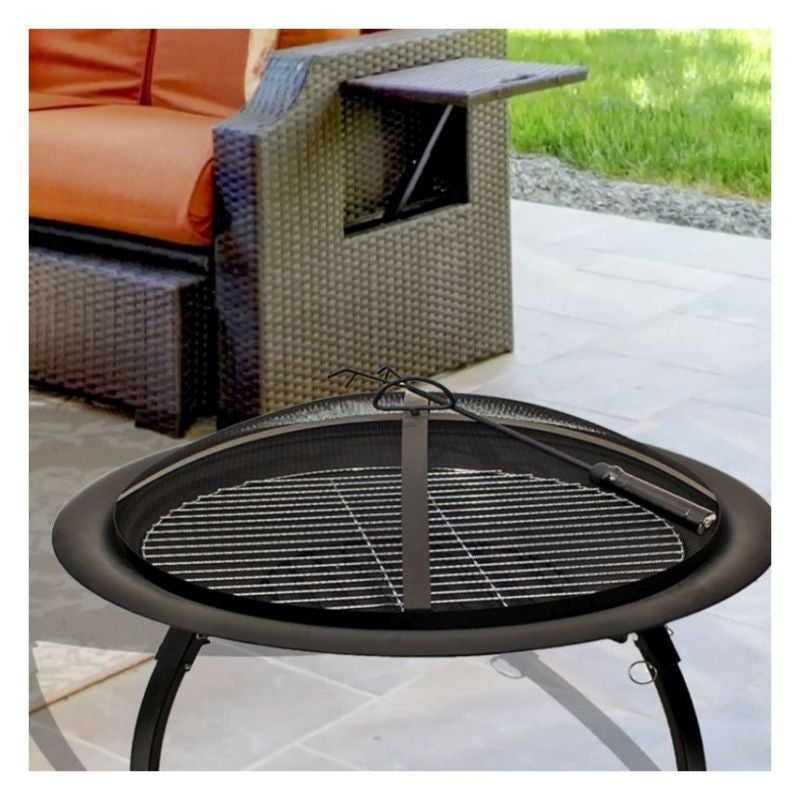 Barcelona 2-in-1 Fold Outdoor Fire Pit Grill 30inBarcelona 2-in-1 Fold Outdoor Fire Pit Grill 30in
