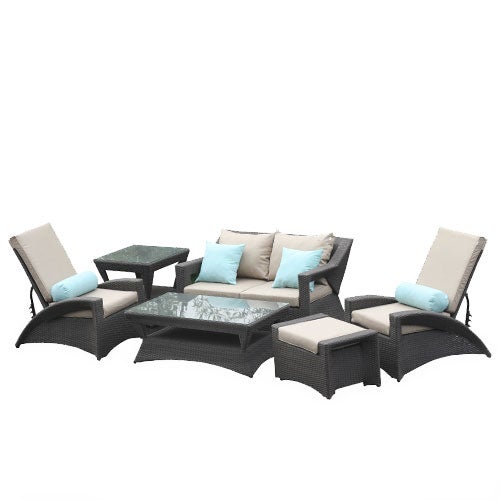 SOLD OUT:Jamaica 6 Piece Outdoor Recliner Lounge Set BrownSOLD OUT:Jamaica 6 Piece Outdoor Recliner Lounge Set Brown