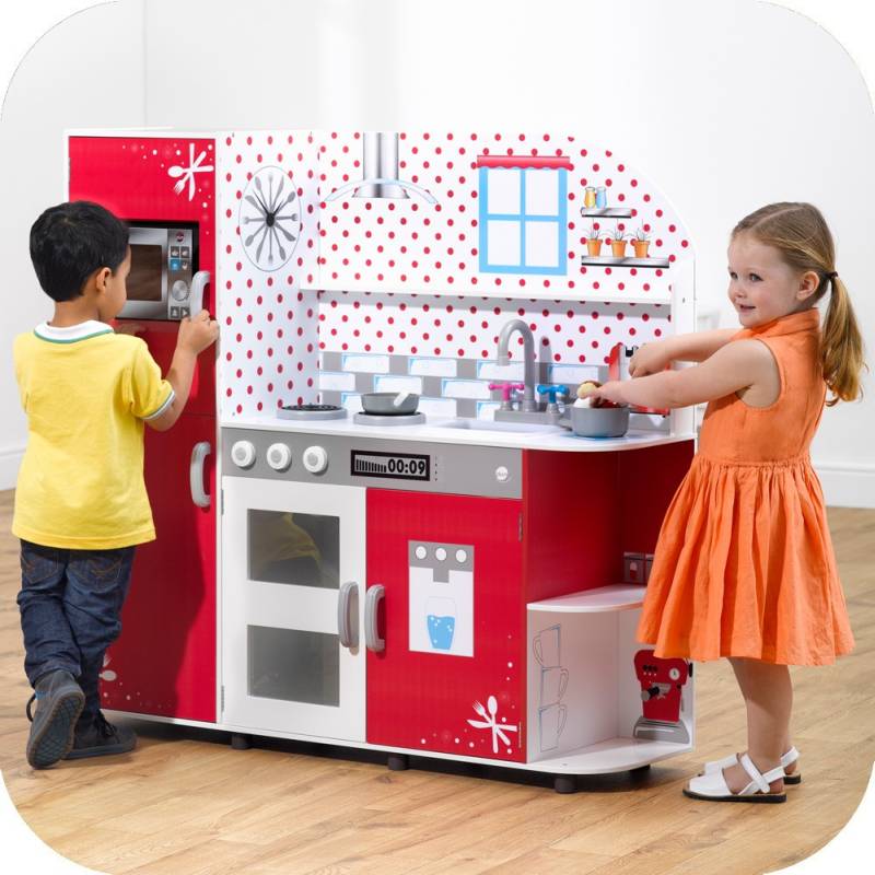 Plum Kids Wooden Red Play Kitchen & AccessoriesPlum Kids Wooden Red Play Kitchen & Accessories