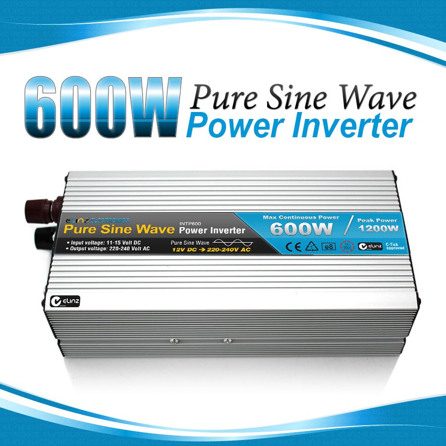 Pure Sine Wave Power Inverter 600W/1200W 12V-240VPure Sine Wave Power Inverter 600W/1200W 12V-240V