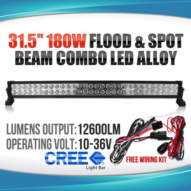 Cree LED Spot Flood Light Bar Lamp - 31.5 Inch 180WCree LED Spot Flood Light Bar Lamp - 31.5 Inch 180W