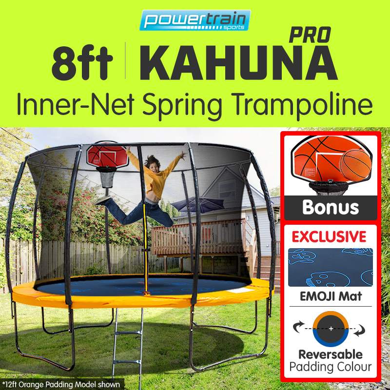 Kahuna Spring 8ft Trampoline w/ Basketball SetKahuna Spring 8ft Trampoline w/ Basketball Set