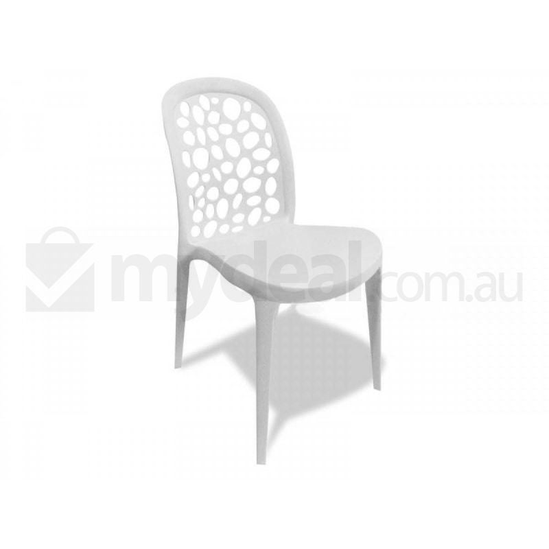 Moon Injection Mould Thermoplastic Cafe Chair WhiteMoon Injection Mould Thermoplastic Cafe Chair White