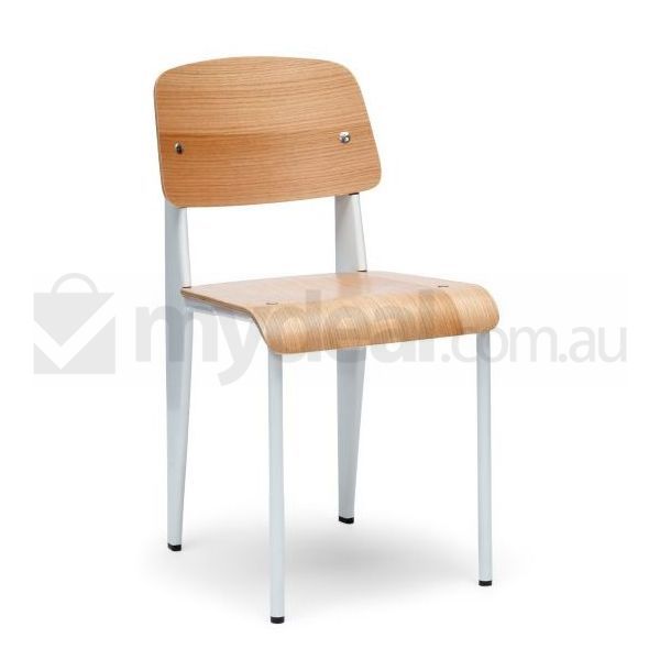 Replica Jean Prouve Standard Dining Chair in WhiteReplica Jean Prouve Standard Dining Chair in White