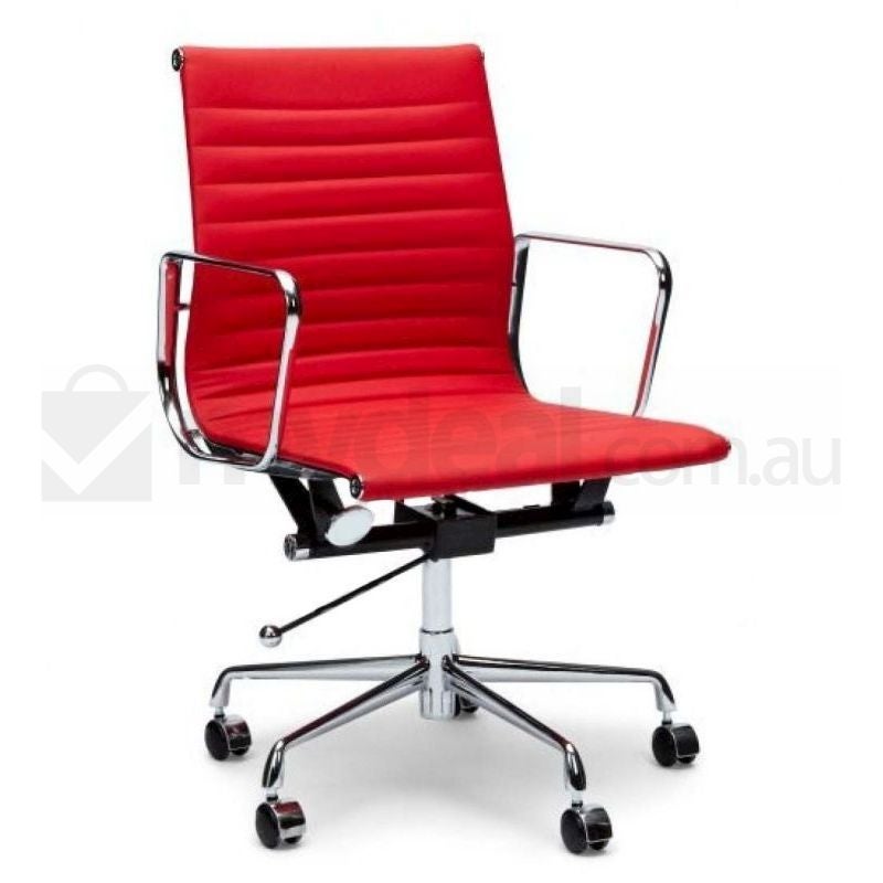 Red Management Leather Office Chair - Eames ReplicaRed Management Leather Office Chair - Eames Replica