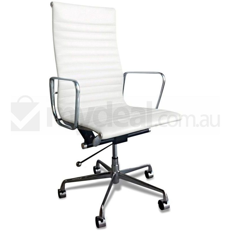 Eames Replica White Executive Leather Office ChairEames Replica White Executive Leather Office Chair