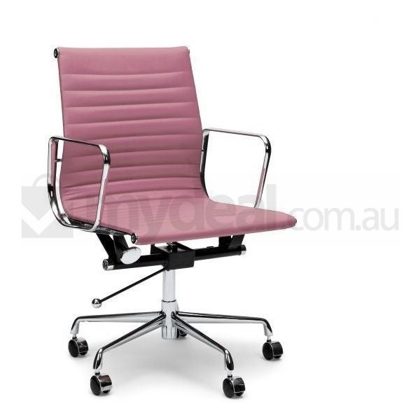 Replica Eames PU Leather Office Chair in Light PinkReplica Eames PU Leather Office Chair in Light Pink