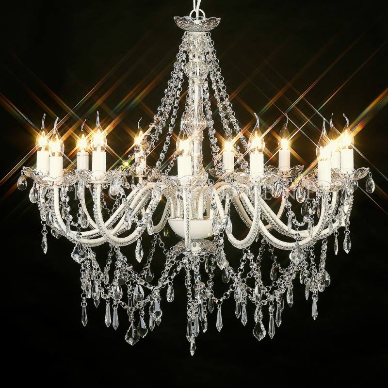 Large Clear Glass Crystal Chandelier with 12 ArmsLarge Clear Glass Crystal Chandelier with 12 Arms