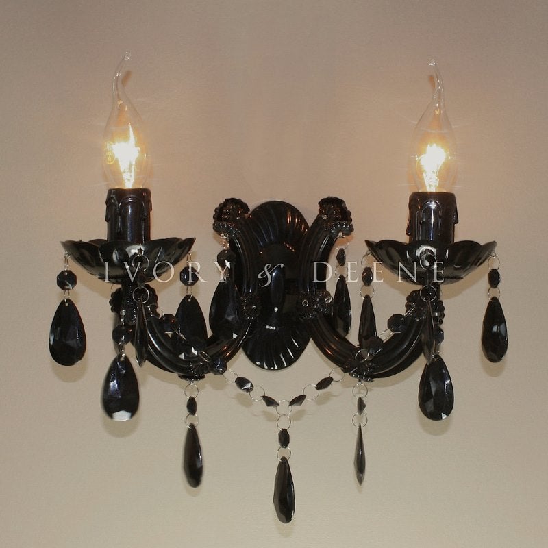 Marie Therese Acrylic Black 2 Arm Wall ChandelierMarie Therese Acrylic Black 2 Arm Wall Chandelier