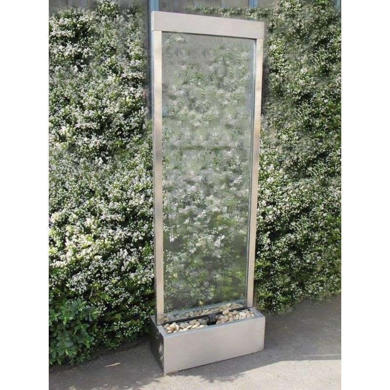 Glass Wall Water Feature w/ Steel Frame 600x1830mmGlass Wall Water Feature w/ Steel Frame 600x1830mm