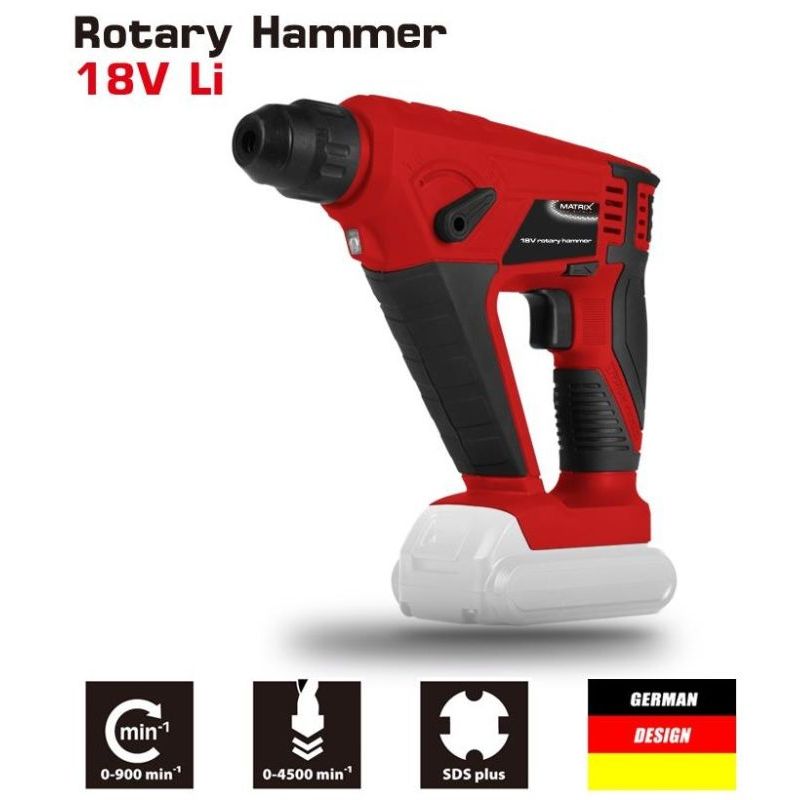 Matrix Cordless Rotary Hammer Drill 18V + LED LightMatrix Cordless Rotary Hammer Drill 18V + LED Light