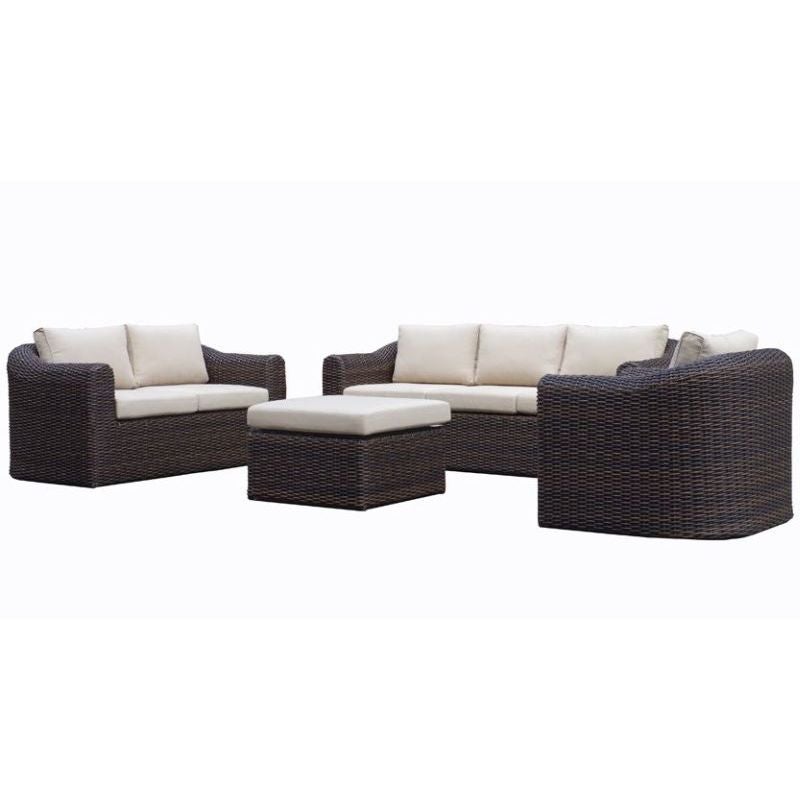 Subiaco Outdoor 6 Seat Wicker Lounge Set in BrownSubiaco Outdoor 6 Seat Wicker Lounge Set in Brown