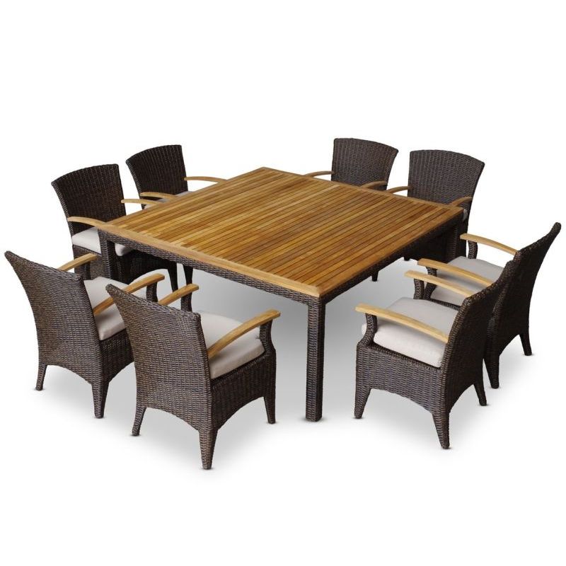Kai Square Outdoor Wicker Dining Set in BrownKai Square Outdoor Wicker Dining Set in Brown