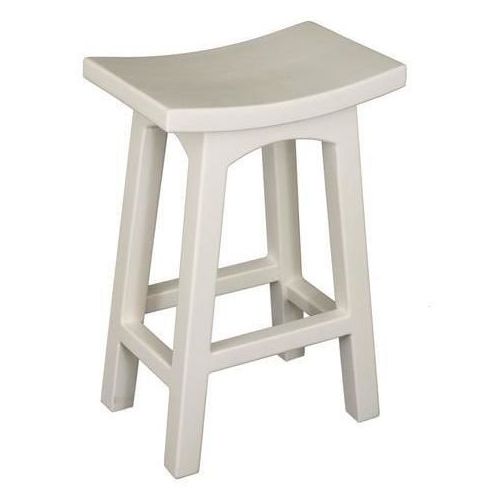 Outdoor Solid Wood Counter Bar Stool in White 67cmOutdoor Solid Wood Counter Bar Stool in White 67cm